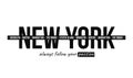 Slogan graphic for t-shirt print. T-shirt design with slogan. New York, modern typography for tee print with stripes