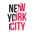 Slogan graphic for t-shirt print. T-shirt design with slogan. New York, modern typography for tee print