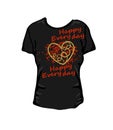 Slogan Happy Every Day graphic for print on shirt with heart. Vector illustration
