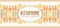 Slogan, hashtag stay home Stop COVID-19-pandemic sign