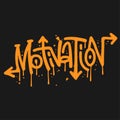 Slogan of Motivation in Urban street graffiti style. Neon orange colour. Print for graphic tee, sweatshirt, poster Royalty Free Stock Photo