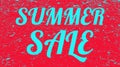 Slogan summer sale on red grunge background. Illustration.