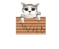 Slogan wild with cat