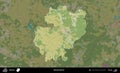 Slonim District highlighted, Belarus. Topographic Humanitarian Royalty Free Stock Photo