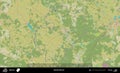 Slonim District outlined, Belarus. Topographic Humanitarian Royalty Free Stock Photo