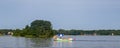 Sloop with family on Dutch lake in dsummer