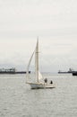 Sloop Sail Boat in Long Beach Harbor Royalty Free Stock Photo