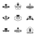 Slop pail logo set, simple style Royalty Free Stock Photo