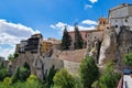 Slope of Canonigos street towards the hanging houses of Cuenca, Spain