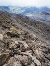 Slope with hardened lava field on Mount Etna Royalty Free Stock Photo