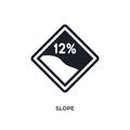 slope isolated icon. simple element illustration from traffic signs concept icons. slope editable logo sign symbol design on white Royalty Free Stock Photo