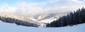 The slope's panorama of of Bukovel ski resort