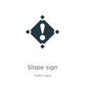Slope sign icon vector. Trendy flat slope sign icon from traffic signs collection isolated on white background. Vector Royalty Free Stock Photo