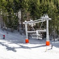 Slope and ski lift in resort Chopok Juh at Low Tatras mountains, Slovakia