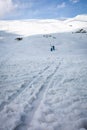 Slope on the skiing resort Gudauri. Georgia