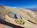 Slope stabilization with shotcrete and soil-cement materials in a mine Royalty Free Stock Photo