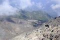 On the slopes approaching the peak of Mount Merapi