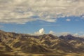 Slopes of desert mountains under the clouds in the afternoon Royalty Free Stock Photo