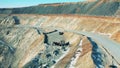 Slopes of open-pit mine with copper getting extracted Royalty Free Stock Photo