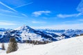 On the slopes of the ski resort Hopfgarten, Tyrol Royalty Free Stock Photo