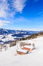 On the slopes of the ski resort Hopfgarten, Tyrol Royalty Free Stock Photo