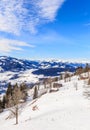 On the slopes of the ski resort Hopfgarten, Tyrol Royalty Free Stock Photo