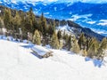 On the slopes of the ski resort Hopfgarten, Tyrol Royalty Free Stock Photo