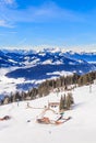 On the slopes of the ski resort Hopfgarten, Tyrol Royalty Free Stock Photo