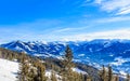 On the slopes of the ski resort Hopfgarten, Tyrol Royalty Free Stock Photo