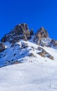 On the slopes of the ski resort of Meribel Royalty Free Stock Photo