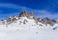 On the slopes of the ski resort of Meribel Royalty Free Stock Photo