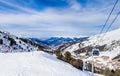 On the slopes of the ski resort of Meribel Royalty Free Stock Photo