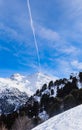 On the slopes of the ski resort of Meribel Royalty Free Stock Photo