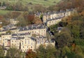 Sloping street and tall houses in hebden bridge