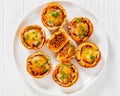sloppy joe cups on white plate, top view Royalty Free Stock Photo