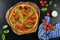 Sloppy Joe Pizza with Cheddar, Ground Beef and Suace Royalty Free Stock Photo