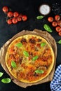 Sloppy Joe Pizza with Cheddar, Ground Beef and Suace Royalty Free Stock Photo