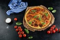 Sloppy Joe Pizza with Cheddar, Ground Beef and Suace Royalty Free Stock Photo