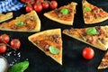 Sloppy Joe Pizza with Cheddar, Ground Beef and Suace Royalty Free Stock Photo
