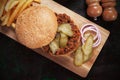 Sloppy joes, ground beef burger sandwich