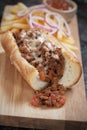 Sloppy joes sandwich with ground beef and cheese Royalty Free Stock Photo