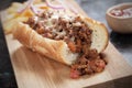 Sloppy joes sandwich with ground beef and cheese Royalty Free Stock Photo