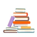 Sloppy stack of books vector illustration. Pile of books isolated on white background Royalty Free Stock Photo