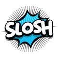 Slosh Comic book explosion bubble vector illustration Royalty Free Stock Photo