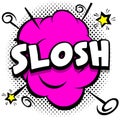 Slosh Comic bright template with speech bubbles on colorful frames Royalty Free Stock Photo