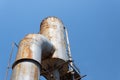 Sloss Furnaces National Historic Landmark, Birmingham Alabama USA, large industrial structure, rust and riveted tubes and pipes, a