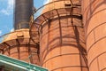 Sloss Furnaces National Historic Landmark, Birmingham Alabama USA, three furnaces with bright orange rust patina on a sunny day, i Royalty Free Stock Photo