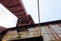 Sloss Furnaces National Historic Landmark, Birmingham Alabama USA, view of a material chute from underneath, manufacturing facilit Royalty Free Stock Photo