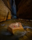 Slot Canyon Closes Over Single Boulder In Virgin River