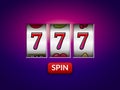 Slot machine casino jackpot 777 lucky vector spin game gambling background